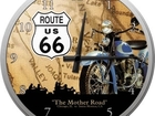 formschöne Wanduhr Route 66 Motorrad